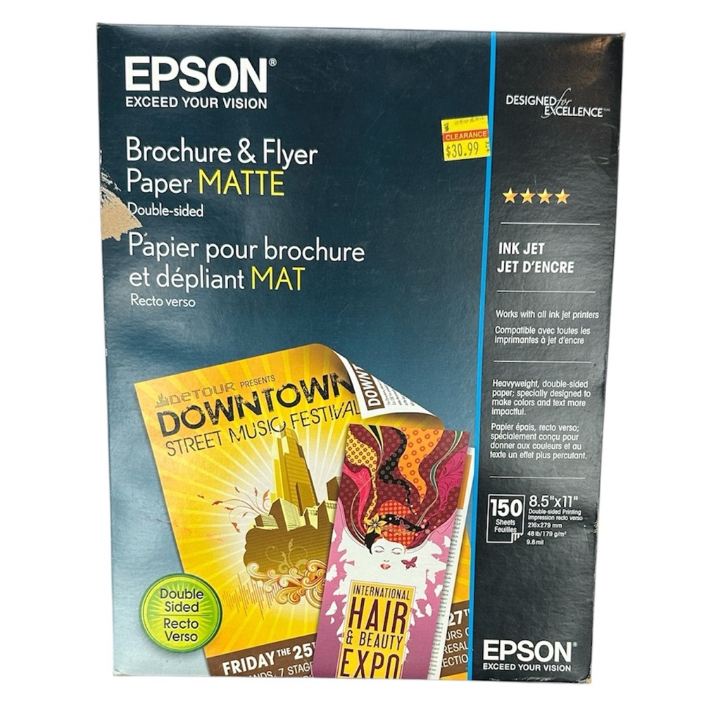 Epson Brochure &‎ Flyer Paper Matte Double Sided Printing Impression 150 Sheets